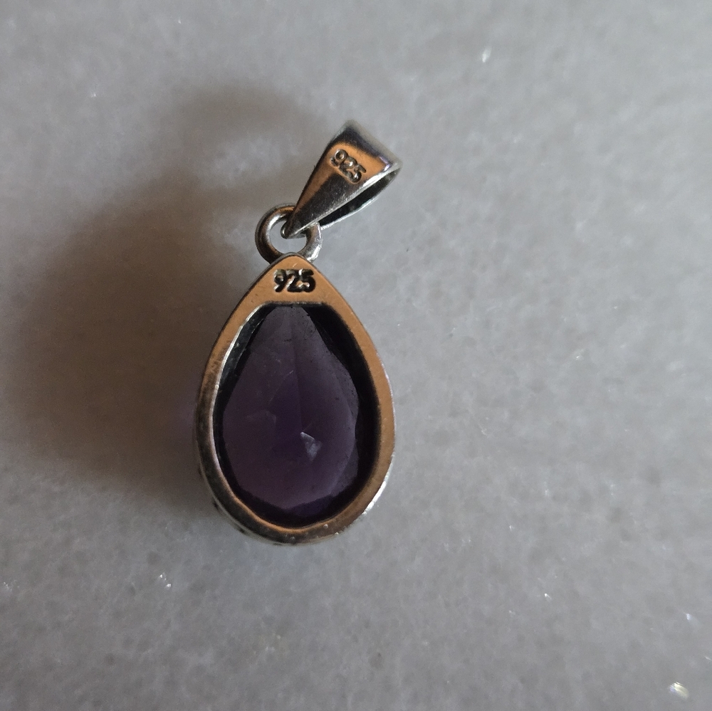 Coldwater Creek Sterling 925 Pendant with Purple Amethyst Stone